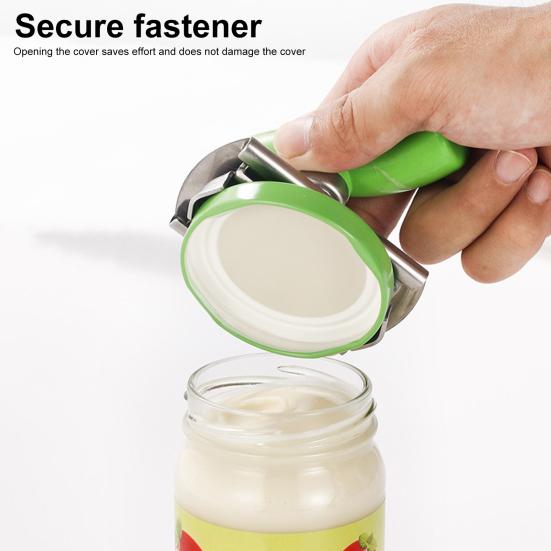 Arthritis Jar Opener Stainless Steel Lid Remover Gear Design Ergonomic Can Opener for Lids 1" to 4" Grip Easy Twist