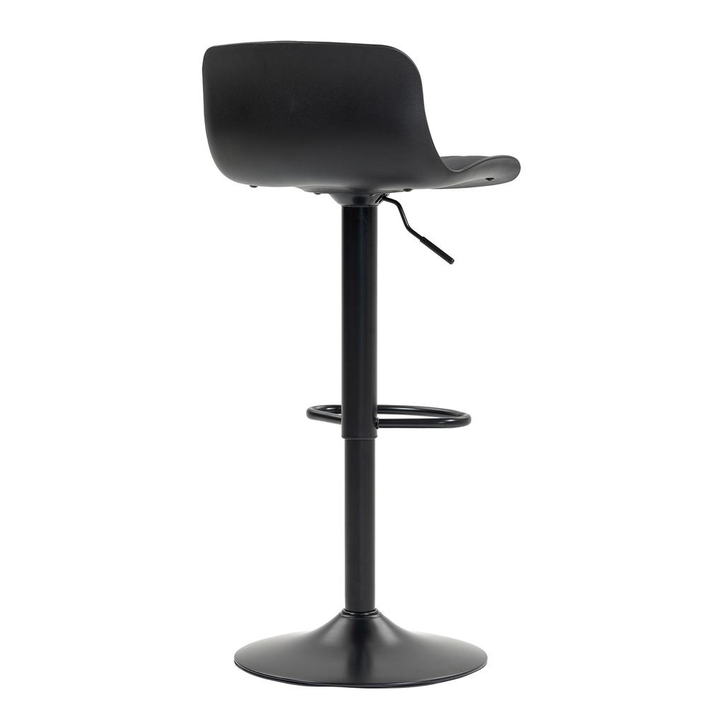Modern Adjustable Swivel Bar Stools Set of 2, Plastic Backrest & Faux Leather Seat, Gas Lift Height, Metal Base with Footrest, Kitchen Counter