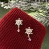 Elegant Crystal Snowflake Christmas Stud Earrings - Luxurious Design for Women