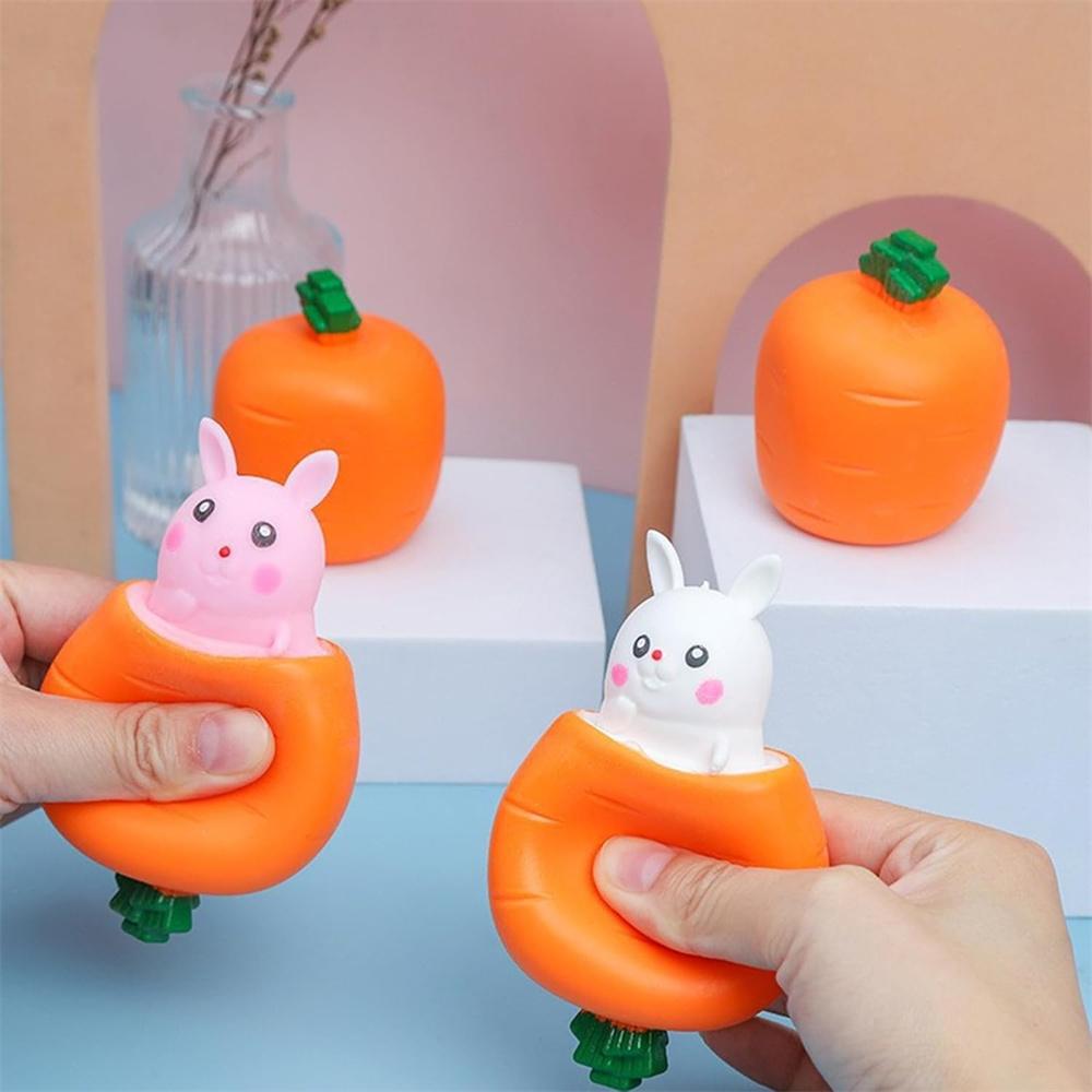 Сжимаемые игрушки Морковка Кролик Игрушки-антистресс Pop Up Мягкий Кролик в Морковке Снятие стресса для Детей Взрослых Новинка Игрушка Пасхальный Подарок