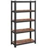 Shelf, 30 X 75 X 150 Cm, 650 Kg Load Capacity (130 Kg Per Shelf), Industrial, Adjustable Storage Shelves, For Living Room, Kitchen, G