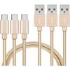 USB-C Cables - PHONILLICO - Set of 3 - Braided Nylon - 1 Meter - Compatible Samsung Galaxy