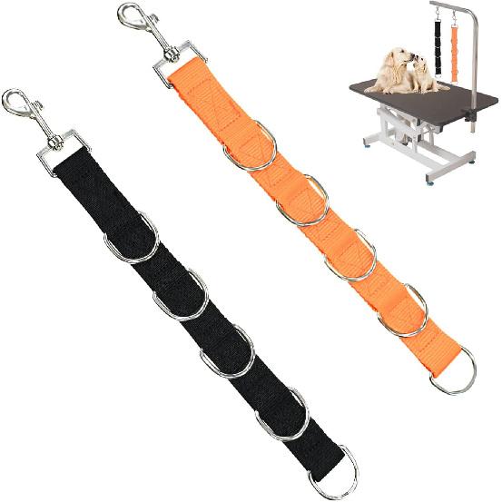 ASOCEA Dog Grooming Extension Strap Loops Extender Adjustable Pet Nylon Bathing Restraint Band with 5D-Rings Quick Release (2 Pack)