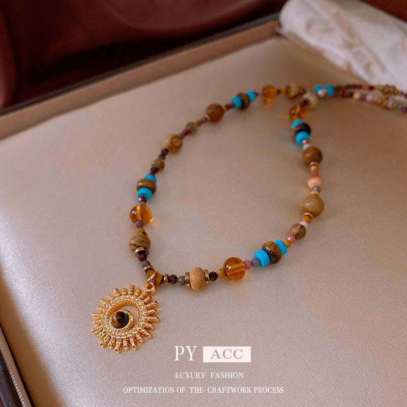 Новое ожерелье с подвеской «Солнце» в стиле Mirad, универсальная ключичная цепочка и нишевые украшения