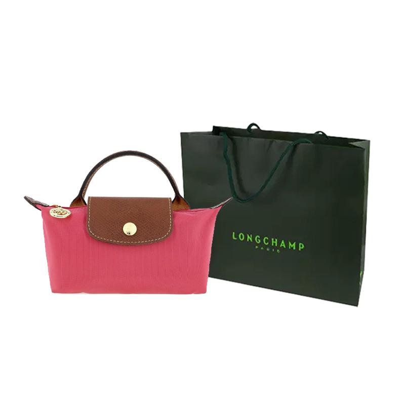 Longchamp Le Pliage Сумка на кнопке-застежке и молнии с короткими ручками Холщовая сумка Женские сумки Гранатово-красный 34175089P76