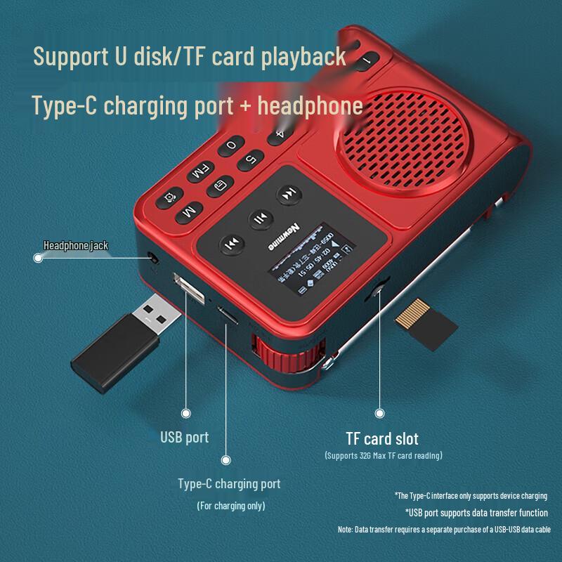 Newmine MX28 Portable Bluetooth Speaker with Radio CN plug (adapter included)