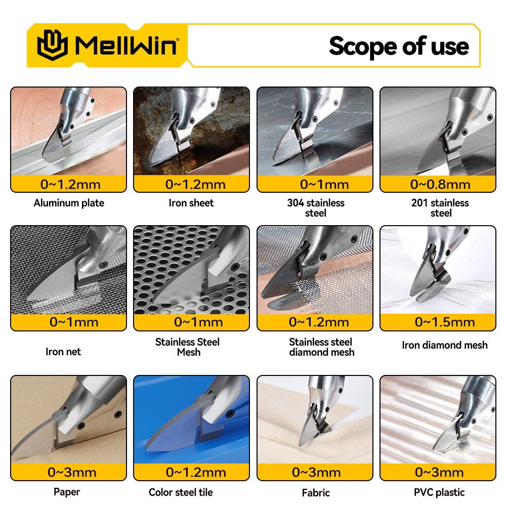 MELLWIN 1800 Вт Бесщеточные Электрические Ножницы Аккумуляторные Электрические Ножницы по Листовому Металлу Домашние Многофункциональные Ножницы Инструменты Для Аккумулятора Makita 18 В Штифтовое Крепление