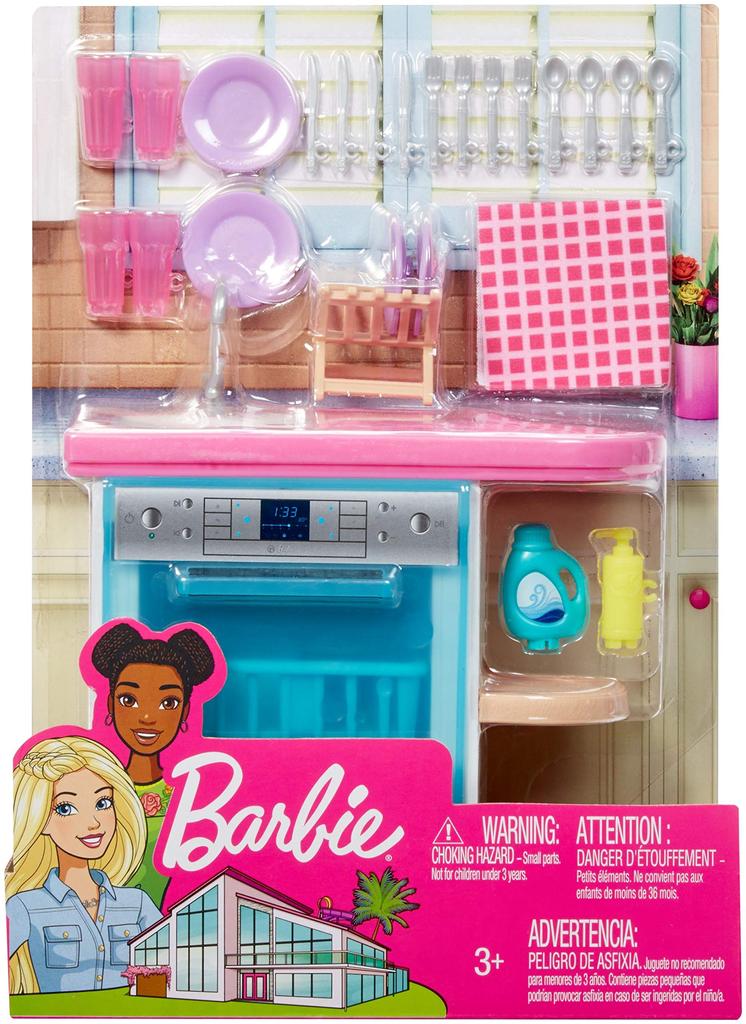 Mattel Barbie Мебель для дома Кухня Посудомоечная машина Playset -