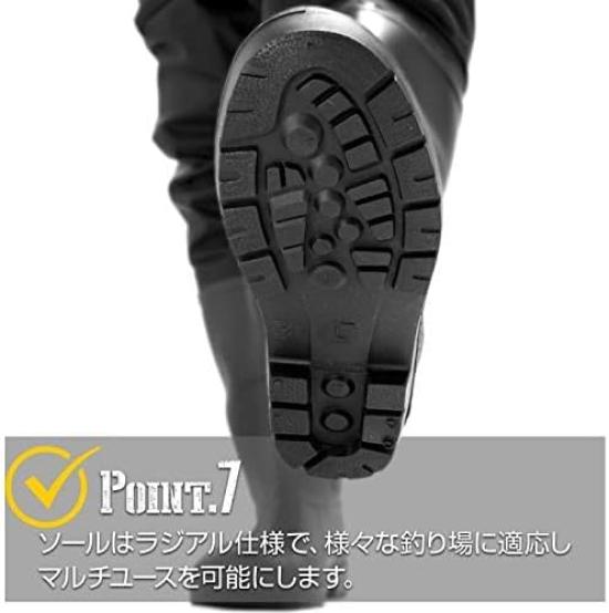 Вейдерсы Chest High Waders Radial Sole AIRBORNE L Black Disaster Prevention Disaster [Платье] [Рост] 170~175 [Ботинки] 26~26.5