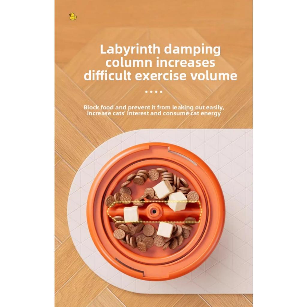 Интерактивная игрушка-дозатор лакомств для собак и кошек, тип с нажатием, кормушка-пазл для медленного поедания, в форме утки, способствует здоровому питанию и интеллектуальному развитию