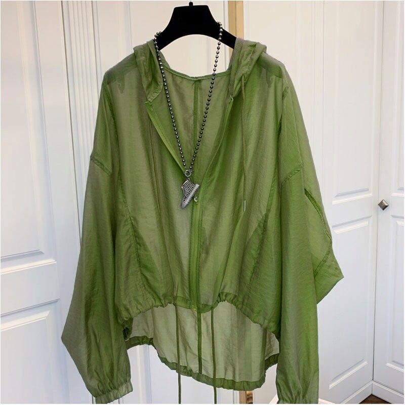 Women Ice Silk Sun Protection Clothes Long Sleeve Thin Shawl Anti-UV Open Front Coat