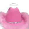 Rhinestone Cowboy Hat Feather Cowboy Hat Bachelorette Party Hat Feather Cowgirl Hat Bridal Fedoras Bridal Party Hat