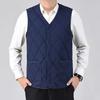 Мужской жилет с V-образным вырезом без рукавов, однотонный однобортный жилет, пальто с карманами, утолщенная плюшевая подкладка, стеганый низ, жилет, куртка