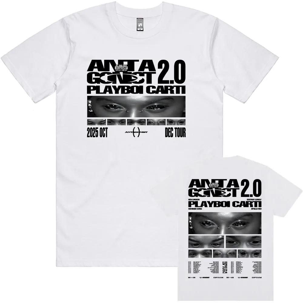 Футболка PLAYBOY CART ANTAGONIST TOUR 2026 Лето Мужская Футболка Повседневная Мода Футболка с Рисунком Певицы Печатный Хлопок Футболка Y2K