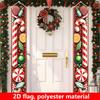С Рождеством Баннер-Куплет Конфетный Двор 1 Пара Полиэстер 180x30см Декор для Помещений и Улиц