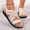 Fashion Elastic Cross Strap Casual Sandals for Women Summer 2025 Lightweight Non Slip Beach Shoes Woman Comfort Slip On Wedge Sandalias
