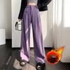 Утолщенные теплые вельветовые широкие брюки, повседневные зимние брюки из бархата, корейские модные женские мешковатые прямые спортивные брюки
