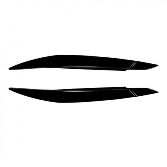 Car Headlights Eyebrows Eyelids Decor Lamp Trim For BMW X6 E71 2008-2014 Black
