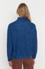 Women's Fashion New Sweater Navy Blue Soft Textured High Collar Knitwear Sweater