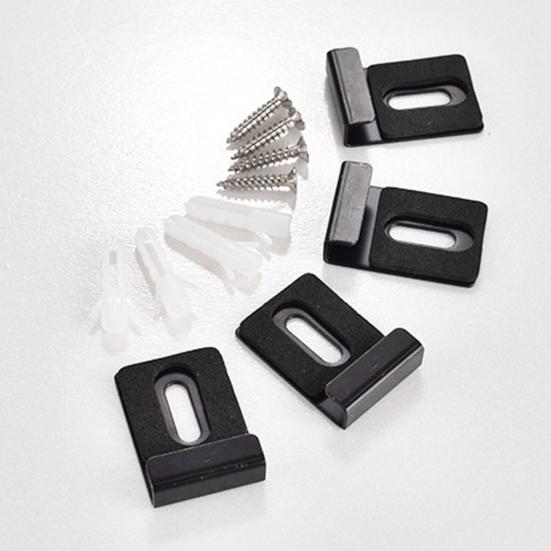 Металлические зажимы для зеркал. Комплект зажимов для подвешивания зеркала с широким каналом. Нержавеющий прочный несущий настенный монтаж. Большие тяжелые фиксаторы.