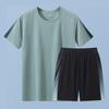 Mens Quick-Dry Ice Silk Sport Set Short Sleeve T-Shirt Shorts Running Gym Badminton