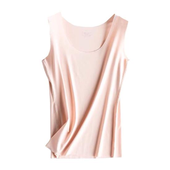 Женский жилет, топы со льдом, пуловеры без рукавов, шелковые бесшовные топы с круглым вырезом, приталенный однотонный цвет