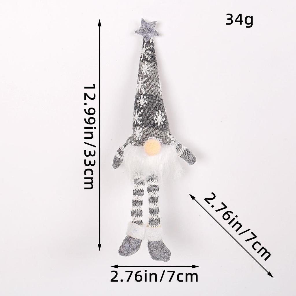 Кукла Рудольф и украшения в виде гномов без лиц с огоньками и пайетками для Рождества