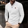 Spring Autumn Men Shirt Turn-down Collar Long Sleeves Pure Color Pullover Buttons Mid Length Business Office Daily Top