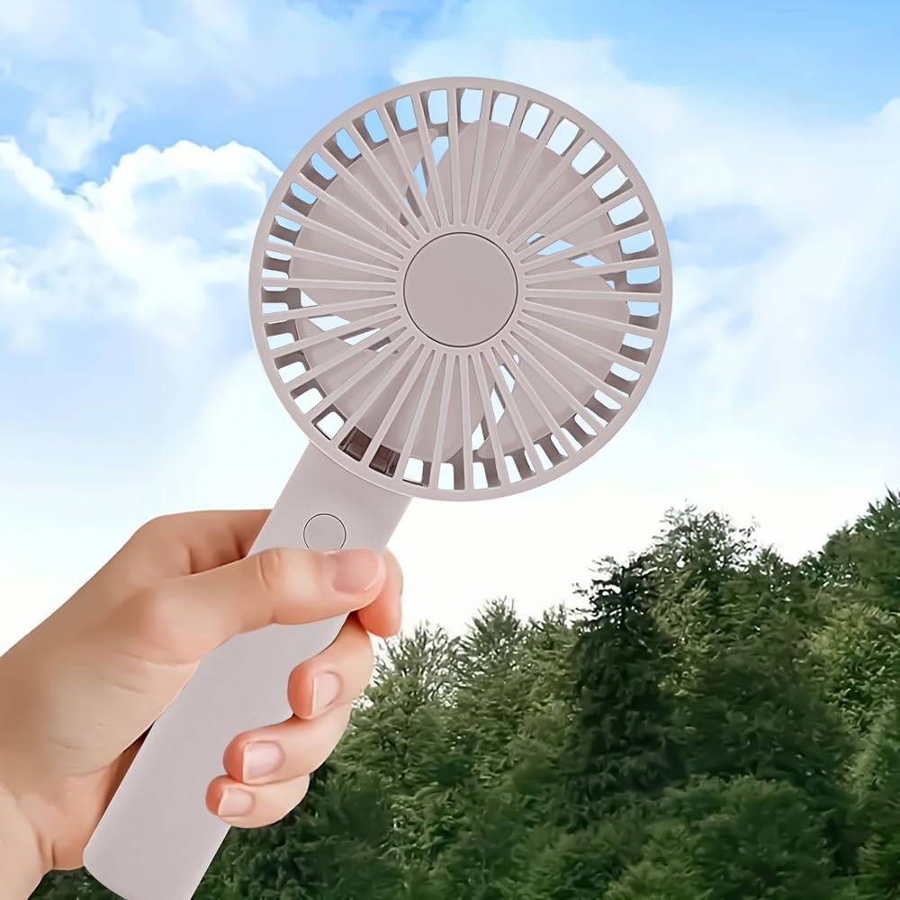 TRADE ONE новый портативный вентилятор Handy с 4 уровнями воздушного потока USB 30906 [модель 2025 года], розовый, вентилятор, регулировка, перезаряжаемый, Type-C в комплекте,