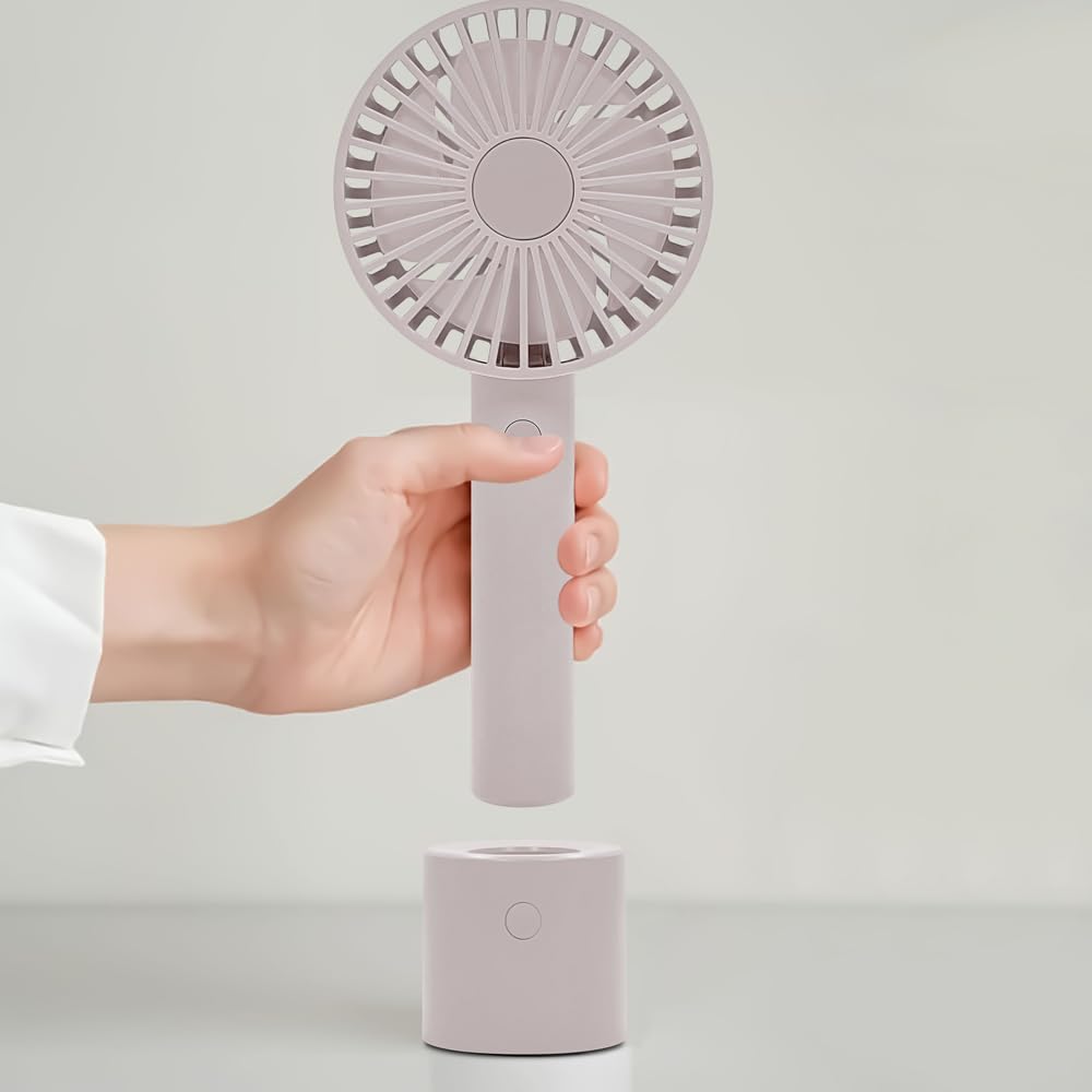 TRADE ONE новый портативный вентилятор Handy с 4 уровнями воздушного потока USB 30906 [модель 2025 года], розовый, вентилятор, регулировка, перезаряжаемый, Type-C в комплекте,