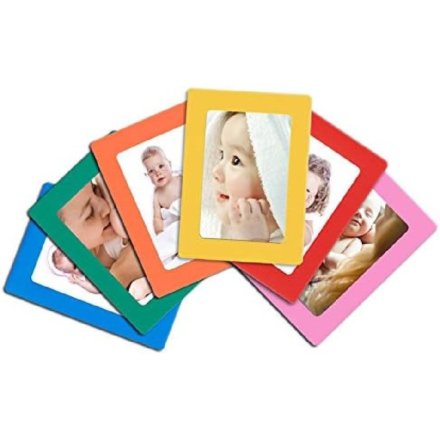 12-pack Magnetic Picture Frames for Refrigerator 2.5x3.5 inch Wallet size colorful photo note schedule holder
