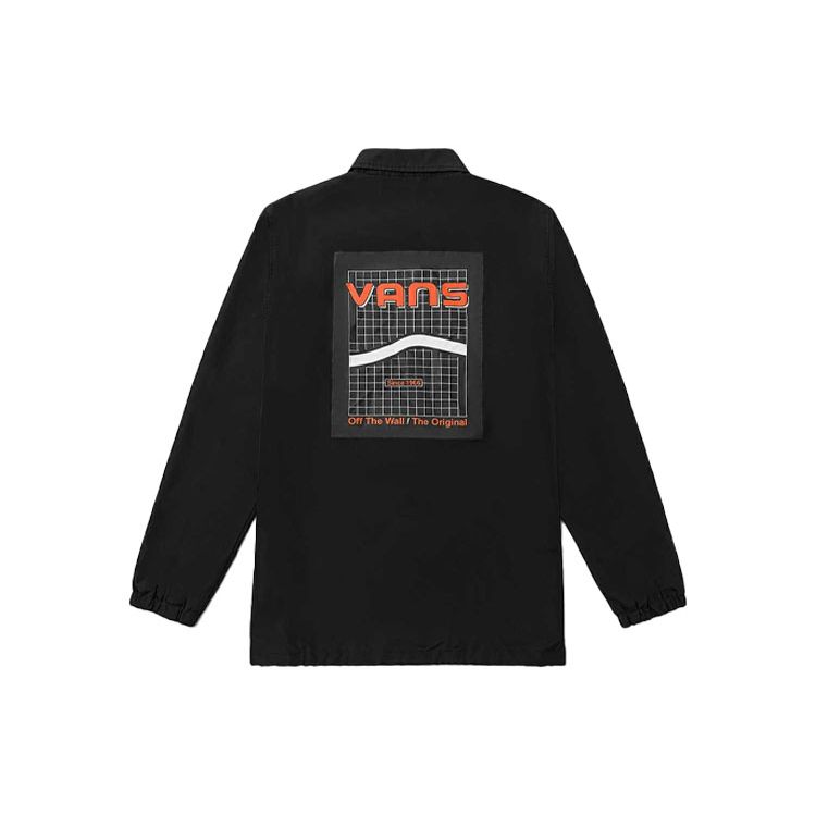 Vans Куртка с воротником и длинными рукавами с принтом на спине, верхняя одежда унисекс, черная VN0A5H8OBLK