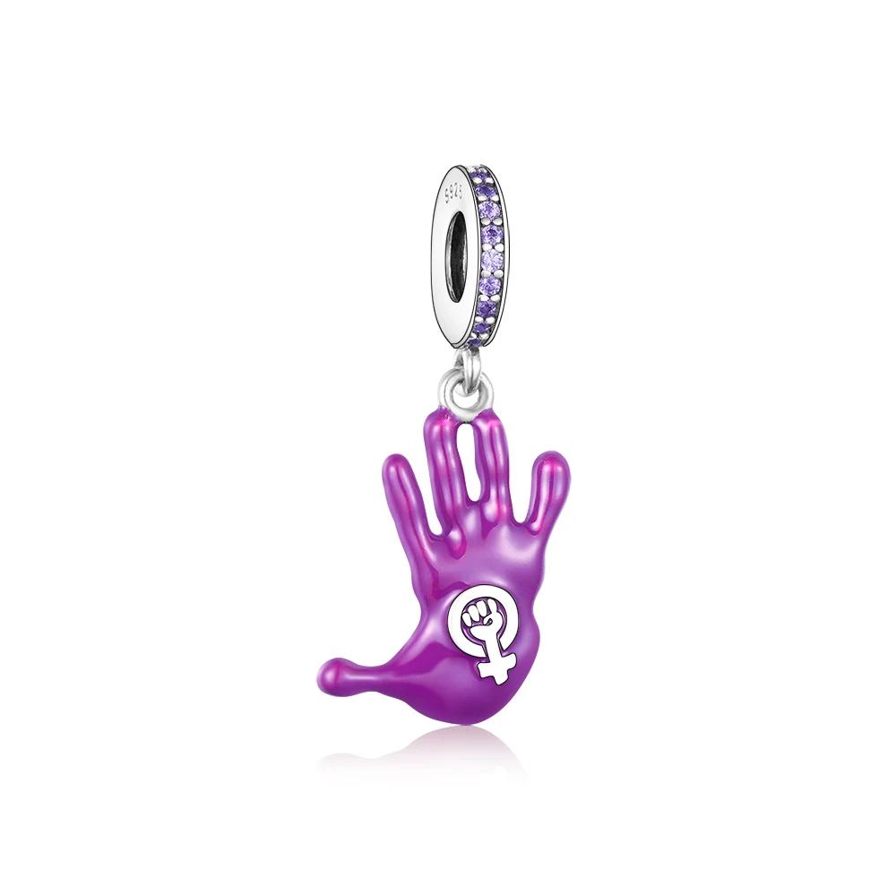 FC Jewellery Совместимо с оригинальными браслетами-шармами Pandora Медный Боксерская перчатка Борьба с раком молочной железы Бусина-подвеска Идеально для изготовления брелоков