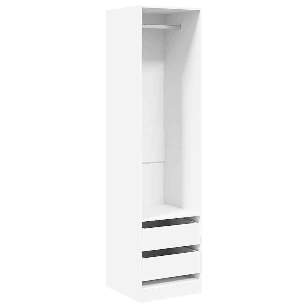 Wardrobe with Drawers White 50 x 50 x 200 cm Particleboard