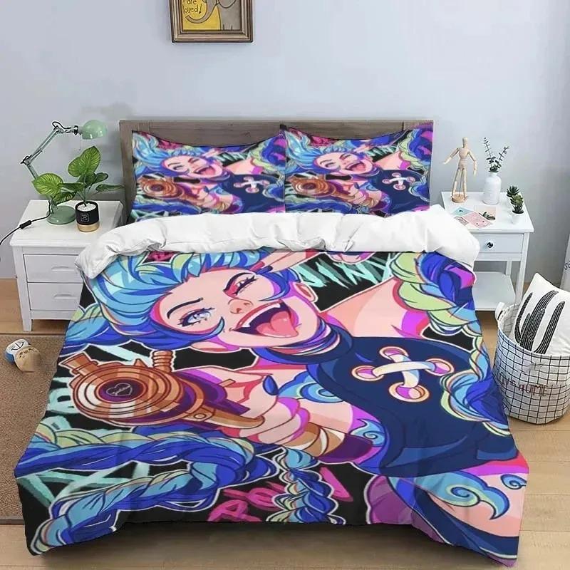 3D Print Jinx Arcane Bedding Set Duvet Cover King Queen Size Boys Adult Bed Set Quilt Cover Pillowcase Comforter