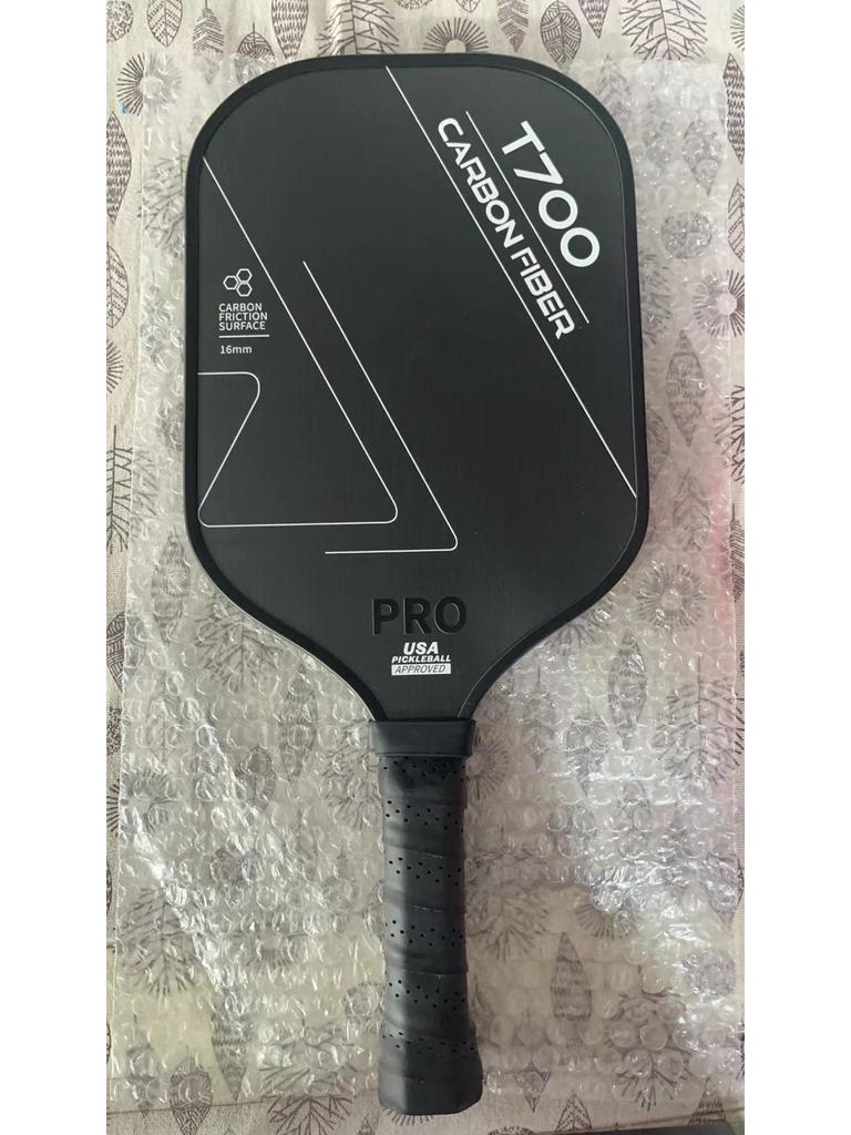 Падл для пиклбола из углеродного волокна T700 с матовым покрытием тканевой текстуры, толщина 16 мм, качество для профессиональных соревнований.