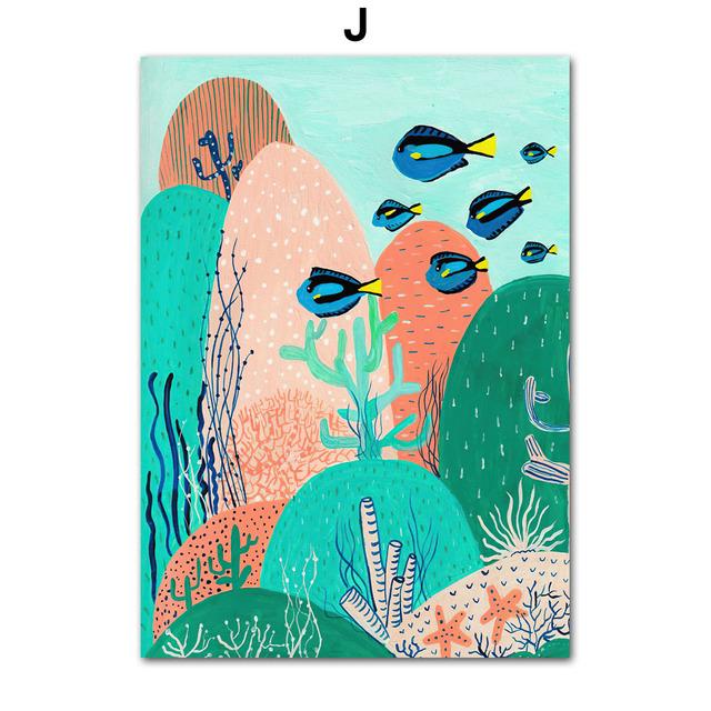 Тропический Тигр, Леопард, Рыба, Лотос, Марокко, Ваза, настенная живопись на холсте, постеры и принты, настенные панно для декора гостиной, без рамки