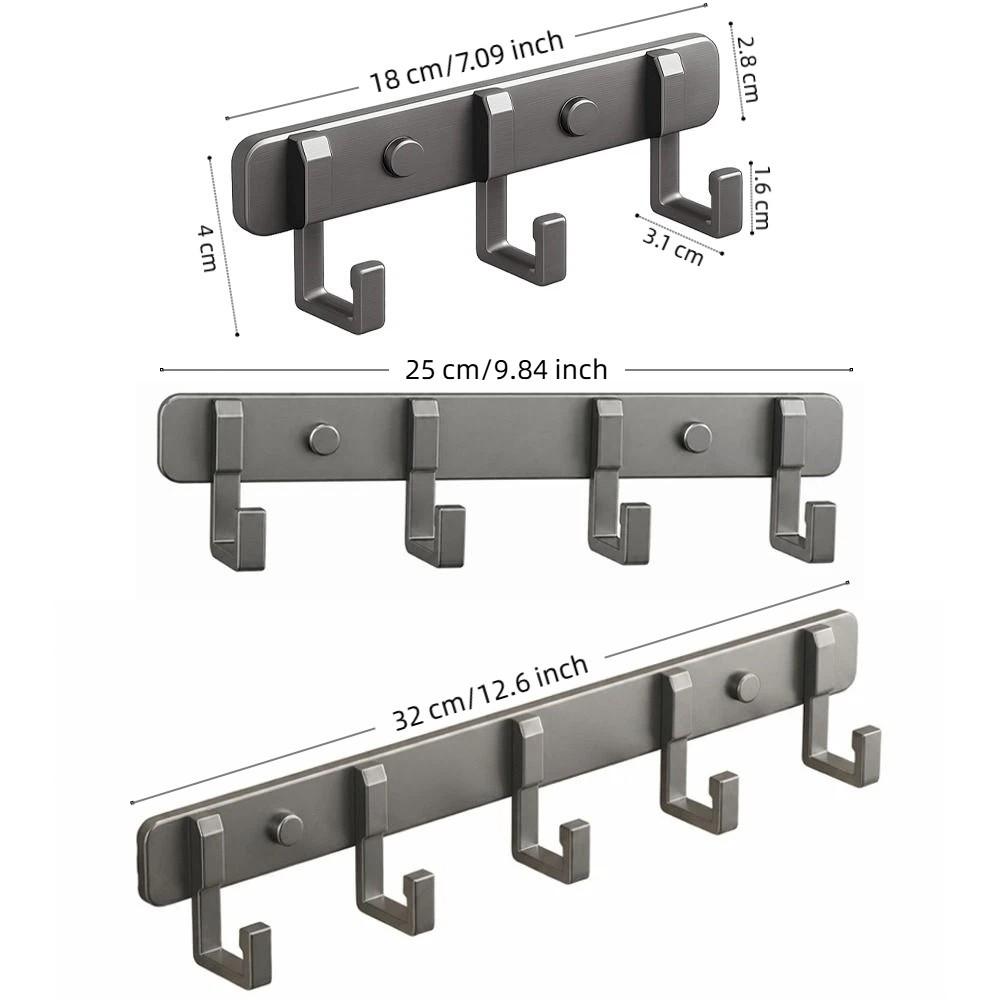 No Drill Wall Hook Rack Multi-Hook Metal Towel Hanger Practical Towel Hanger Hook Bathroom
