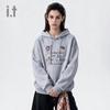 :ХУШУКОЛАТ Американский Винтажный Стиль Толстовка с Капюшоном с Принтом Букв