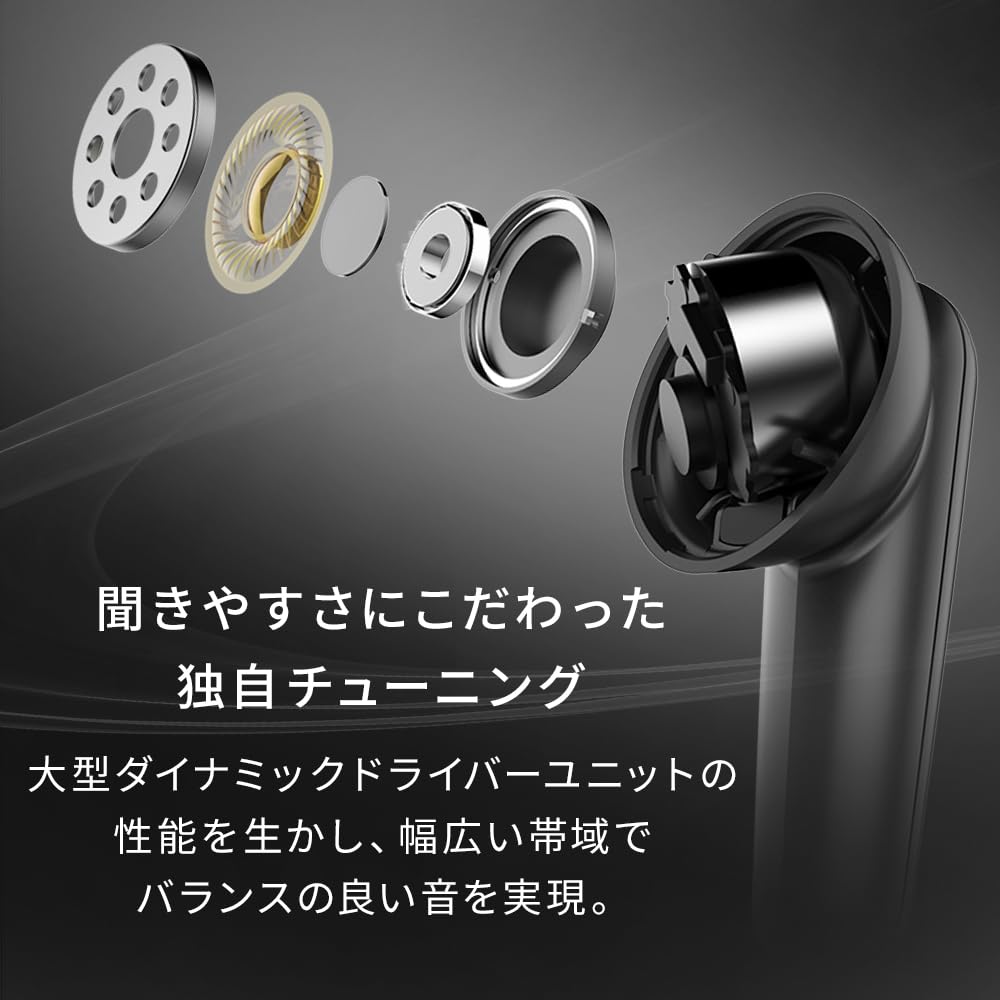 IRIS OHYAMA Wireless Earphones Bluetooth Active Noise Canceling ANC Earphones Up To 20 Hours of Continuous Playback IPX4 Waterproof Standard