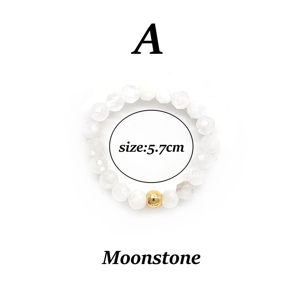 Vlen Кольцо из натурального камня Кольца-бусины Собираемые Эластичное кольцо на палец Элегантное Изящное Бохо Ручная работа Ювелирные изделия для повседневного ношения и в подарок