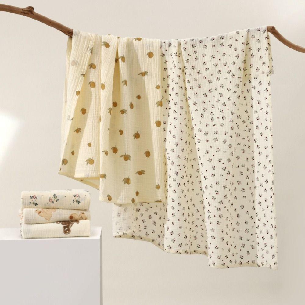 Soft Cotton Newborn Wrap Blanket Double-Layered Baby Quilt Soft Gauze Wrap Blanket For Newborn