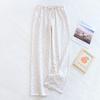 Spring And Summer New Trousers Women's Love Wave Point Thin Section 100%Cotton Crepe Casual Pants Loose Home Pants Women Bottoms