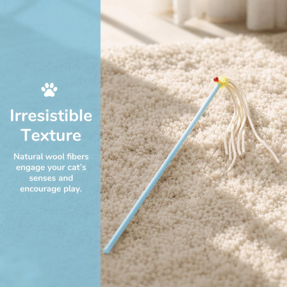Durable Kitten Stick Toy Chew-resistant Cat Teaser Toy Fun Cat Teaser Wand Cat Enrichment