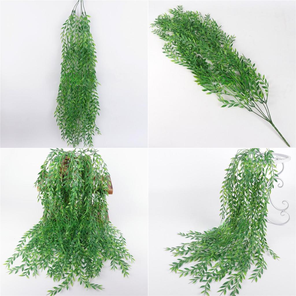 Realistic Fake Willow Plant Wall Decoration With Green Foliage For Gift And Decorative Use