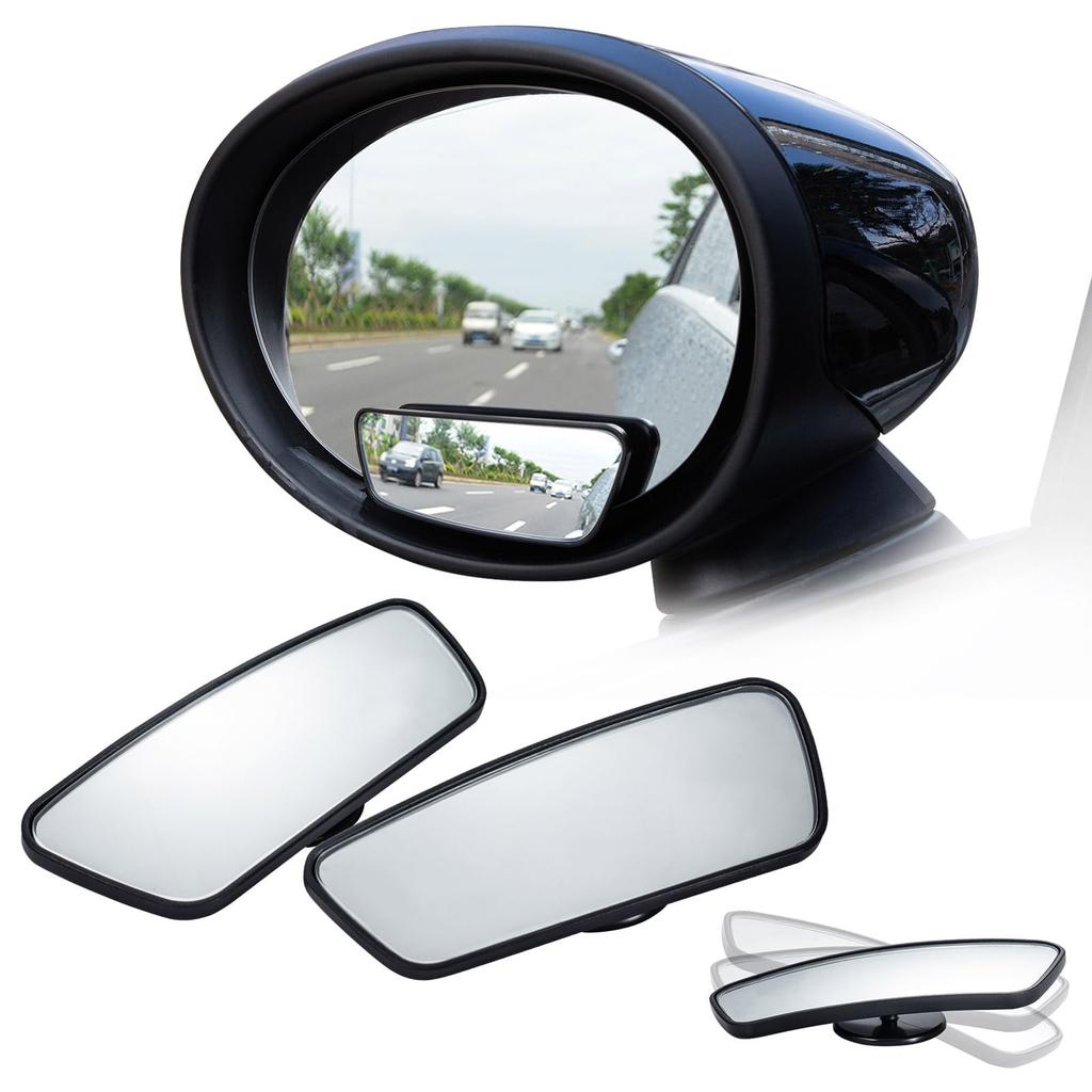 Blind Spot Mirrors for Cars, 2 Pack Round Frameless Blind Spot Adhesive Rotate Adjustable HD Glass Convex Side Mirror for Car SUV Van Truck Universal