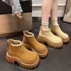 Small Thick-soled Heightening Locomotive Small Short Boots Women's Single Boots 2025 Autumn and Winter New BirkenMartin Boots
