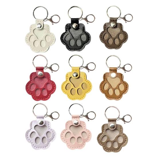 Брелок в виде лапки из искусственной кожи, сувенир с шерстью питомца, шарм в виде лапки, ключ