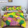 Pineapple Duvet Cover Set Queen Size Kids Colorful Pineapple Bedding Set Girls Teens Bedding Set Fruit Polyester Comforter Cover