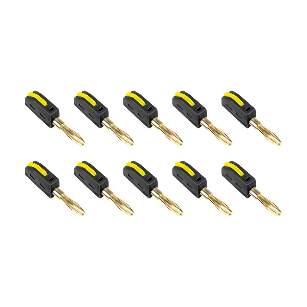 10pcs Efficient 32A 4mm Banana Plug Solderless Quick Connect 4mm Banana Plug 32A High Current for Electrical Tools